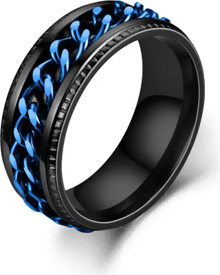 Produktbild von INF Anti-Stress-Ring mit Flaschenöffnungsfunktion Schwarz/Blau 24 mm