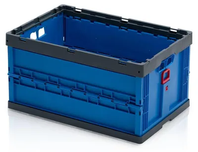 Produktbild von WETEC EURO-Faltbox, mit Durchfassgriffen blau/grau, 600 x 400 x 320 mm