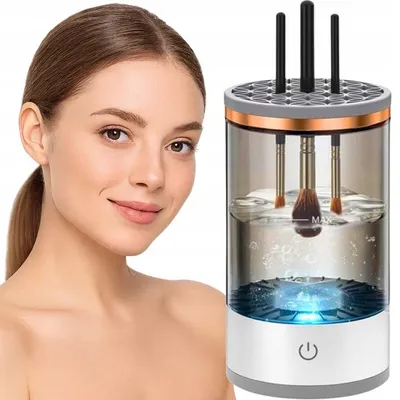 Immagine prodotto di Pulitore pennelli make up 3 in 1 USB supporti in silicone leggero compatto per igiene accessori cosmetici