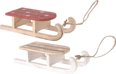 Produktbild von Weihnachts-Hängedeko Schlitten 22cm, weiß