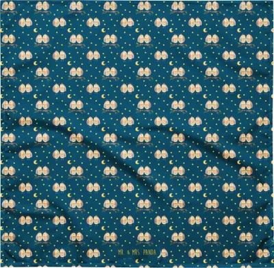 Produktbild von Mr. & Mrs. Panda Bandana Tuch Eulen Liebe L - Blau - Geschenk, Dreieckstuch, Foulard, Eule, Schweißband, Paar, Stirnband, Haarband, glücklich, Pärchen