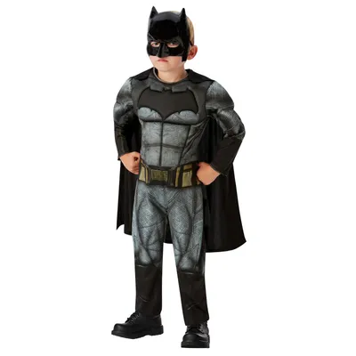 Produktbild von Justice League - "Deluxe" Kostüm ‘” ’Batman“ - Kinder BN5074 (140) (Schwarz/Grau)