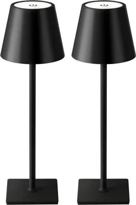 Produktbild von Visdanfo Kabellose Tischlampe, tragbare LED-Schreibtischlampe (2 pack) 4000 mAh, 3 Farben Schwarz