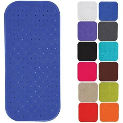 Immagine prodotto di MSV premium tappetino da doccia tappetino da bagno tappetino da bagno antibatterico antiscivolo con ventose - blu - profuma di rose - circa 36 x 97 cm - lavabile a 60° gradi