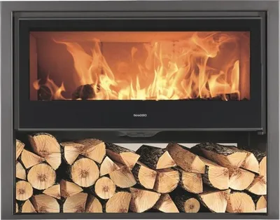 Obrázek produktu pro Krbová kamna Panadero Chopin ocelová černá 8.9 kW s dřevěnou přihrádkou