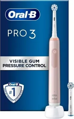 Zdjęcie produktu dla Elektryczna szczoteczka do zębów Oral-B Cross Action Pro3 3400N, różowa