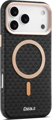 Image de Étui ESEBLE pour Apple iPhone 17 Pro en cuir synthétique hybride TPU MagSafe noir