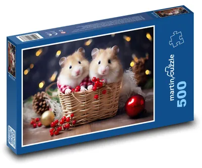 Zdjęcie produktu dla martinpuzzle - Puzzle 500 - Urocze wiewiórki w koszyku