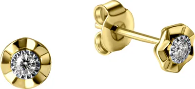Produktbild von V Ohrstecker 585/- Gelbgold bicolor mit Brillant