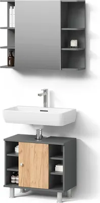 Immagine prodotto di Set di mobili da bagno Livinity Fucino Antracite/Rovere dorato 2 parti, Model 56245