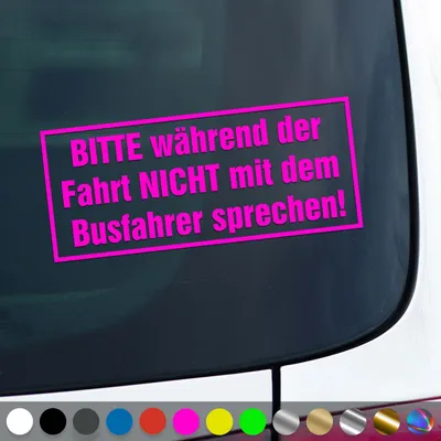 Produktbild von PantherPixel Busfahrer Aufkleber Während Der Fahrt Nicht Sprechen Sticker Auto Geschenkidee Farbe Neon-Pink