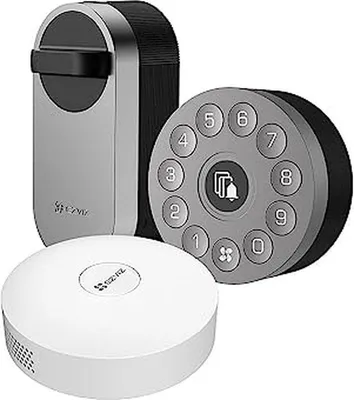 Image de EZVIZ, DL01S Smart Lock avec clavier sans fil et hub, Gris