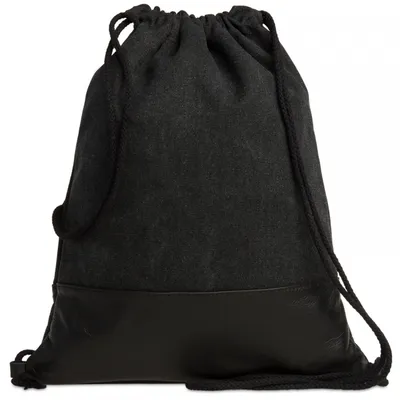 Produktbild von Caspar Echt Leder Beutel uni Baumwoll Canvas Turnbeutel im Vintage Retro Style - SIGNATURE LINE - Modell No.714 -  Italy