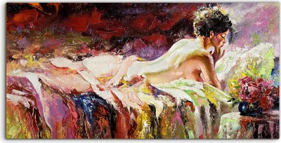 Produktbild von Coloray Acrylbild 100x50  Wandbild Acrylbilder nackte Mädchen liegend auf einem Bett