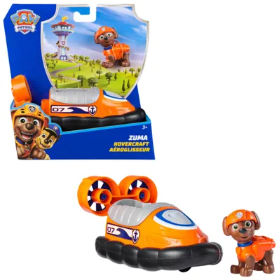 Produktbild von PAW Patrol - Zuma-Figur mit Luftkissen-Boot, stabiles Basis-Fahrzeug (2025), authentisches Spielzeug zur Serie für Kinder ab 3 Jahren, Fahrzeug, 3 Jahr(e), Kunststoff, Schwarz, Orange