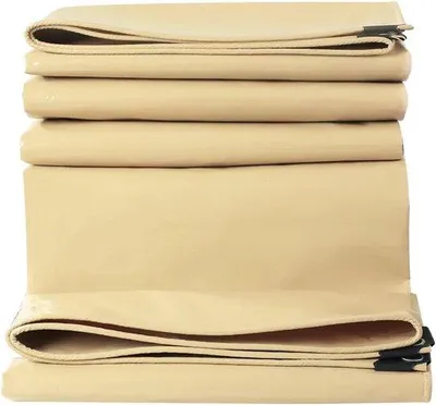 Productafbeelding van Dekzeil Zwaar PVC - Tarp Zeil - Bescherming Buiten - Waterdicht 500 g/m² - 1 x 12 m - Beige