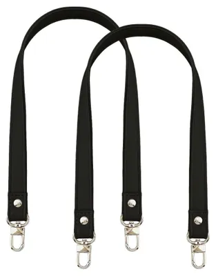 Zdjęcie produktu dla Pasek do torby, wymiary 60 cm - skórzany - pasek na ramię - 2 sztuki - zapięcia metalowe - szerokość 20 mm - pasek do torby