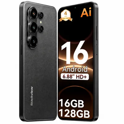 Image de Smartphone Blackview Wave 10C sans abonnement, Android 16, 6,88 pouces, 120 Hz, 1080p, double SIM, Face ID, 5 000 mAh, Gemini AI, DokeOS 5.0, 1080p, 4G