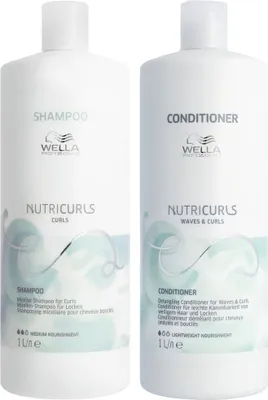 Produktbild von Wella Professionals Nutricurls Set - Shampoo 1000 ml + Conditioner 1000 ml