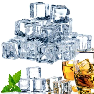 Produktbild von Omgoods - Kunststoff-Eiswürfel, transparent - 70 Stück - Acryl-Eiswürfel - Dekoration - Fotografie - Wiederverwendbar - 20 mm / 25 mm