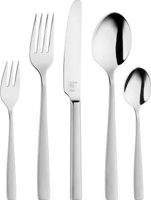 Produktbild von Zwilling Roseland Besteck Set, 30-teilig, Für 6 Personen, 18/10 Edelstahl/Hochwertiger Klingenstahl, Mattiert, Silber
