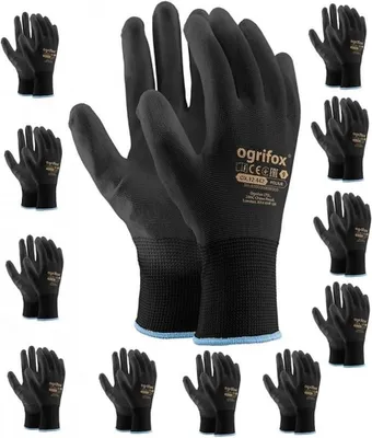 Productafbeelding van 12 paar werkhandschoenen van nylon met Polyurethancoating, maat XL, geschikt voor tuinieren