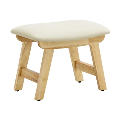 Produktbild von SONGMICS Sitzhocker/Fußhocker aus Holz mit waschbarem Bezug, hellmokka, 39,1x24,9x30cm