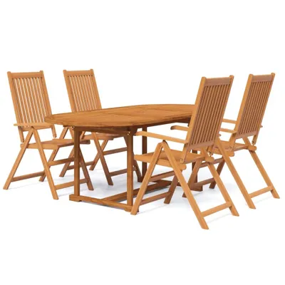Produktbild von 5-tlg. Garten-Essgruppe Massivholz Akazie 120-170 cm
