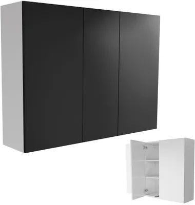 Zdjęcie produktu dla wisząca szafka do łazienki 110 czarna matowa czarny mat 110x80 (40+30+40)