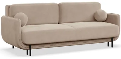 Obrázok produktu pre Selsey Ovals - 3-miestna rozkladacia pohovka so zamatom, béžová