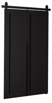 Produktbild von KierMoebel Schiebetür Komplettset QUDIO M1 Schwarz 96x205x3,2 cm Wohnzimmer Schiebetür