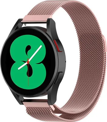 Produktbild von Strap-it Milanese Armband - Kompatibel mit Samsung Galaxy Watch Armband 42mm Edelstahl Armband mit Magnetverschluss - Ersatzarmband - Hochwertiges Material - für Smartwatch 20mm Armband Rosa