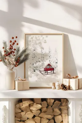 Immagine prodotto di Wallity, Nwyearsngmdl72, Quadro decorativo incorniciato, Multicolore, Legno, 33 x 48 cm