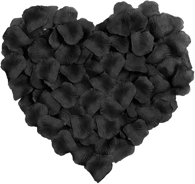 Kunstseiden-Rosenblätter, 1000 Stück, Schwarz, 4,2 x 4,5 cm