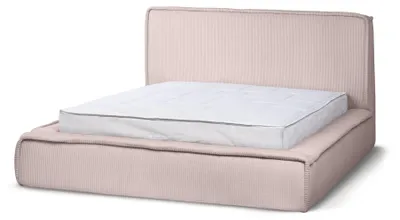 Zdjęcie produktu dla Łóżko tapicerowane z pojemnikiem na pościel, w klasycznym stylu, kolor: staroróżowy, wymiary: 160 x 200 cm