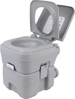 Productafbeelding van Famanu Campingtoilet - Draagbaar toilet met een reservoir van 10 liter spoelwater en een afvalreservoir van 20 liter - Draagvermogen tot 130 kg