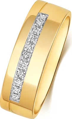 Produktbild von 9 Karat (375) Gold 6mm Flach Court Form Diamant Trauring/Ehering/Hochzeitsring Brillant-Schliff 0.15 Karat H - PK1, 63 (20.1); TRS368189KYRSU