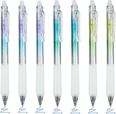 Produktbild von Auswaschbare Gelstifte, 0,5 mm feine Spitze, 7 Stück, mit Radiergummi, für die Schule