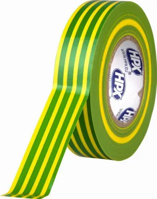 Imagen del producto de Cinta aislante de PVC, conforme a la norma VDE, color amarillo/verde, 19 mm x 20 metros