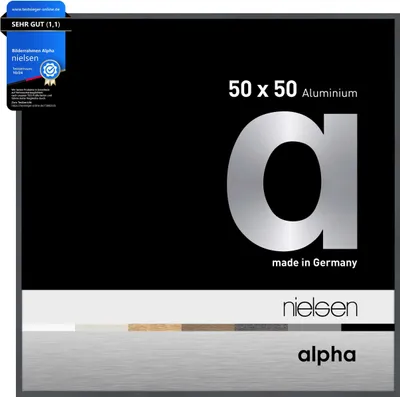 Produktbild von nielsen Aluminium Bilderrahmen Alpha, 50x50 cm, Dunkelgrau Glanz