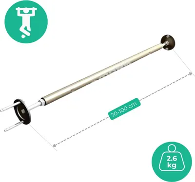 Produktbild von Klimmzugstange 70 - 100 cm - silber, Klimmzugstange zur Wandmontage, bis 100 kg