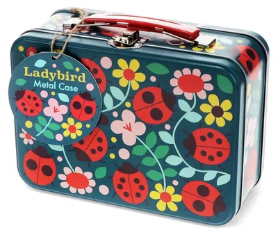 Metallkoffer Ladybird, 19×8×13,5 cm, Marienkäfer-Motiv