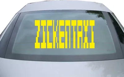 Produktbild von Indigos UG - Aufkleber Heckscheibe & Motorklappe DE6244 - gelb - 600x285 mm - zickentaxi - Auto Scheiben Fenster Heckklappe Tuning Racing JDM - Die cut