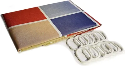 Produktbild von Duschvorhang  Muster Textil 180 x 200 mit Ringen Karo Bunt