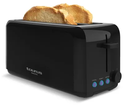 Toaster 1450W, 2 lange Schlitze, 6 Bräunungsstufen, schwarz