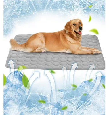 Immagine prodotto di Tappetino refrigerante per cani e gatti, auto-raffreddante, lavabile, grigio, 70x100 cm
