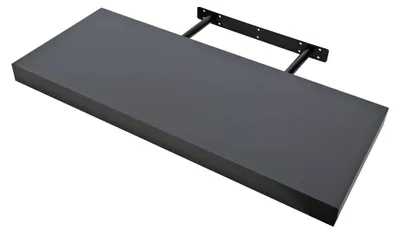 Image de Étagère murale en bois, anthracite, dimensions 60 x 25 x 4 cm