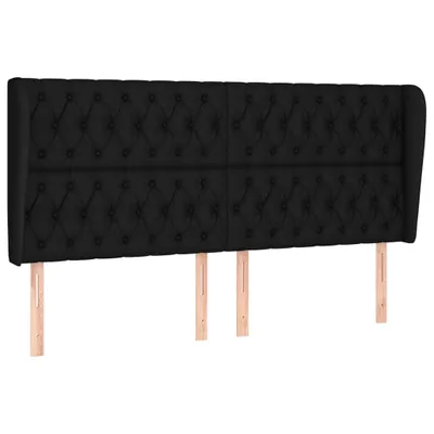 Obrázok produktu pre vidaXL Čelo postele s ušami čierne 183x23x118/128 cm Látka
