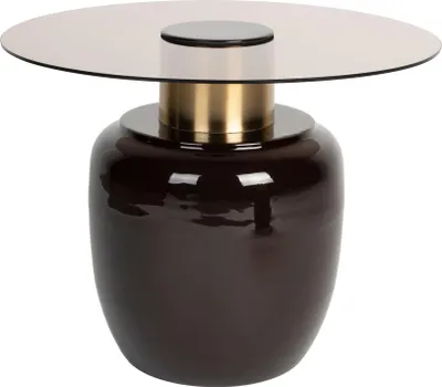 Produktbild von Housecraft Living a Beistelltisch 59x59 cm Glas/ Metall Beige/ Schwarz