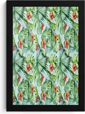 Produktbild von MuchoWow® MuchoWow® Gerahmtes Poster Blumen - Hibiskus - Orange - Blätter 20x30 cm - Poster mit zchwarzem Bilderrahmen - Drucken - Bilder Poster im Rahmen